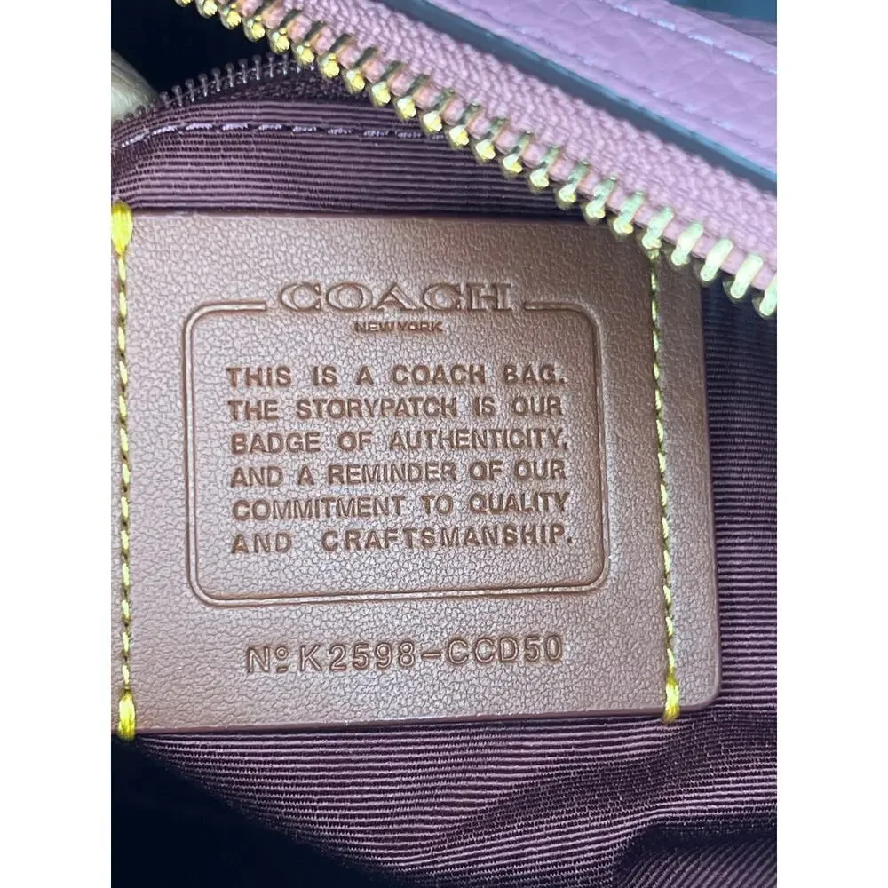 Coach  Rowan Satchel Bag In Signature Leather  PEONY